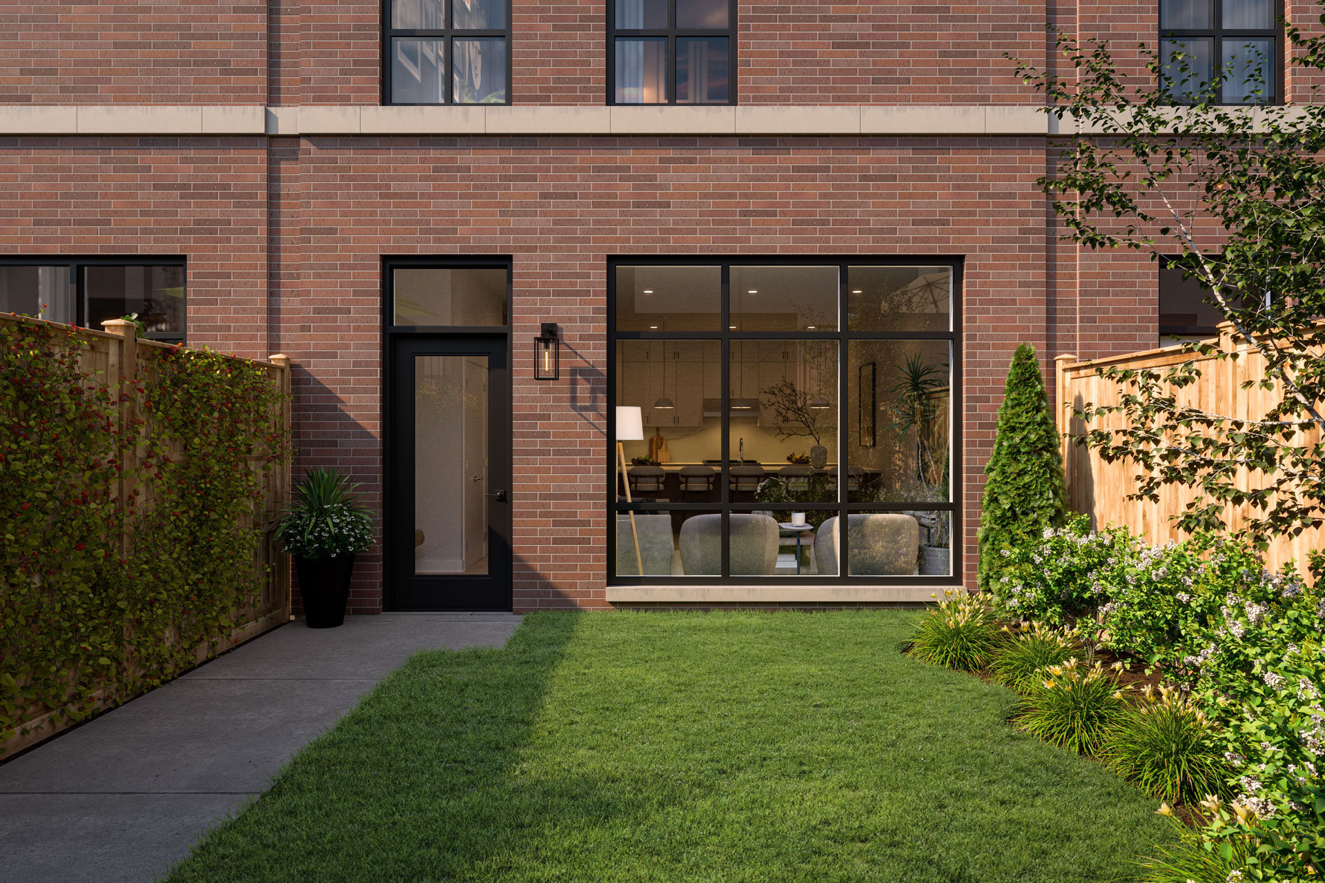 Garage rooftop decks and private fenced-in yards