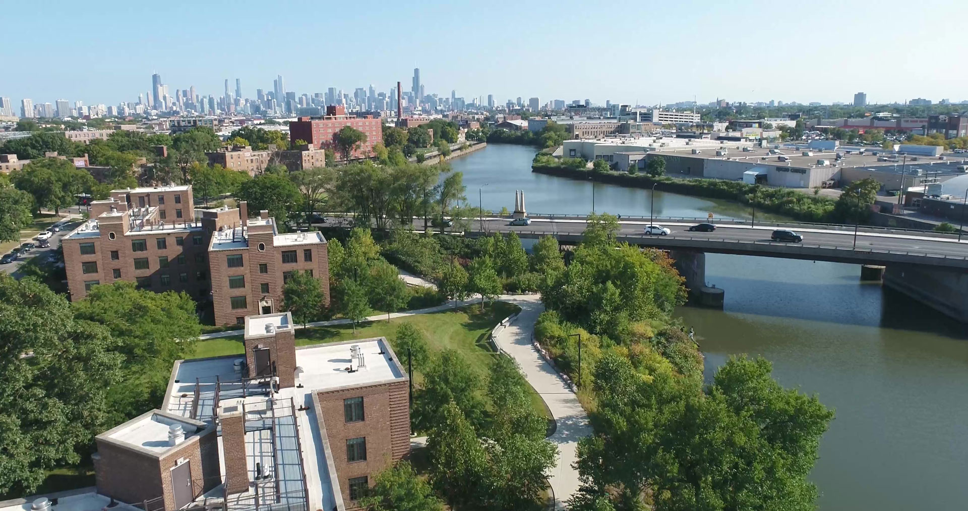 Aerial view of the river